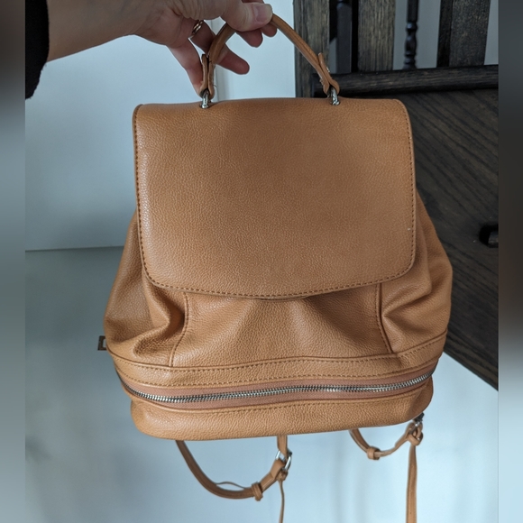 Free People Tan Leather Backpack - Picture 1 of 11